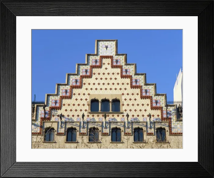 Framed Print : Detail of Casa Amatler by the architect Cadafalch, in Barcelona, Cataluna, Spain, Europe Framed Print : Detail of Casa Amatler by the architect Cadafalch, in Barcelona, Cataluna, Spain, Europe