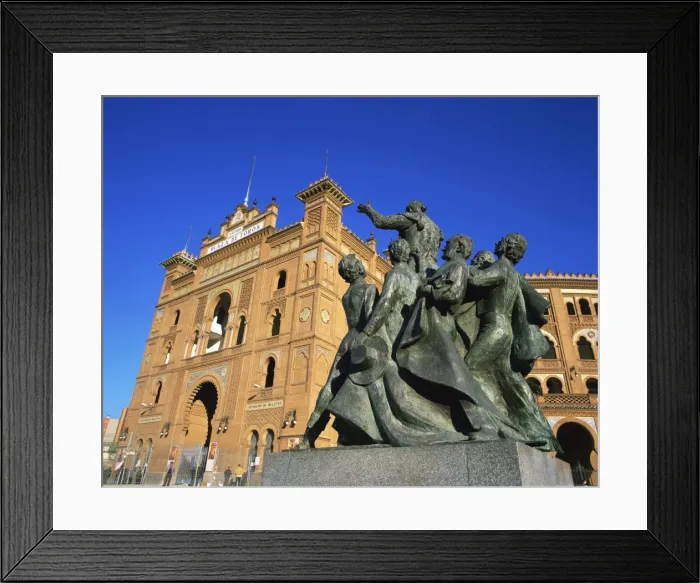 Framed Print : Statue in front of the bullring in the Plaza de Toros in Madrid, Spain, Europe Framed Print : Statue in front of the bullring in the Plaza de Toros in Madrid, Spain, Europe