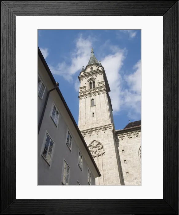 Framed Print : Spire of the Franciscan Church, Salzburg, Austria, Europe Framed Print : Spire of the Franciscan Church, Salzburg, Austria, Europe