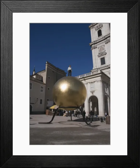 Framed Print : Large golden ball in Kapitelplatz, Salzburg, Austria, Europe Framed Print : Large golden ball in Kapitelplatz, Salzburg, Austria, Europe