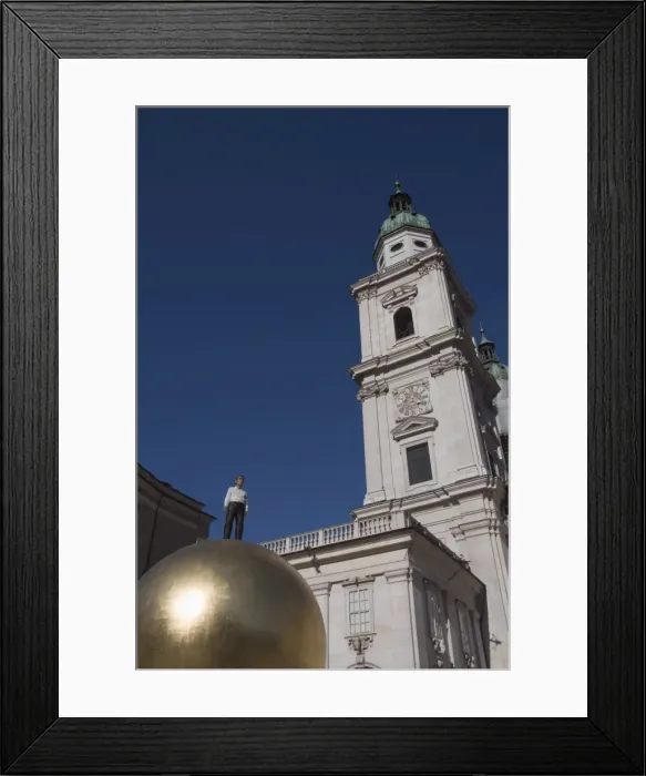 Framed Print : Large golden ball in Kapitelplatz, Salzburg, Austria, Europe