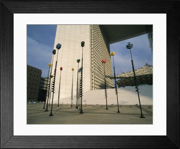 Framed Print : Modern art sculptures before La Grande Arche, La Defense, Paris, France, Europe Framed Print : Modern art sculptures before La Grande Arche, La Defense, Paris, France, Europe