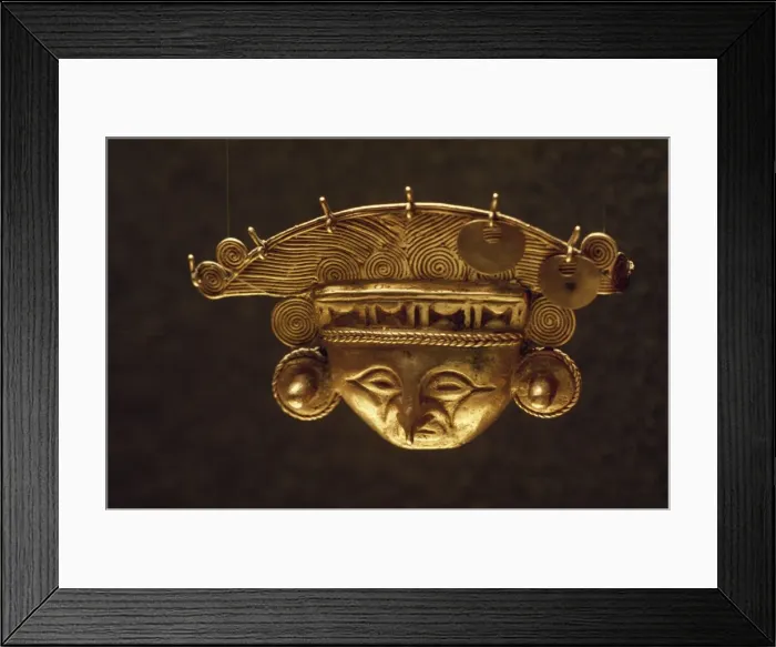 Framed Print : Quimbaya head, Gold Museum, Bogota, Colombia, South America Framed Print : Quimbaya head, Gold Museum, Bogota, Colombia, South America