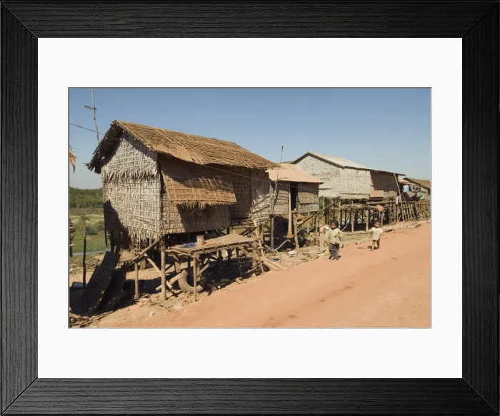 Framed Print : Houses on stilts on the side of Tonle Sap Lake, near Siem Reap, Cambodia Framed Print : Houses on stilts on the side of Tonle Sap Lake, near Siem Reap, Cambodia