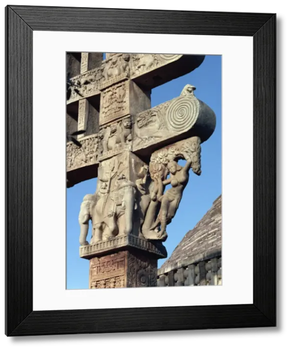 Framed Print : Detail of East Gateway of the Great Stupa, Sanchi, UNESCO World Heritage Site Framed Print : Detail of East Gateway of the Great Stupa, Sanchi, UNESCO World Heritage Site