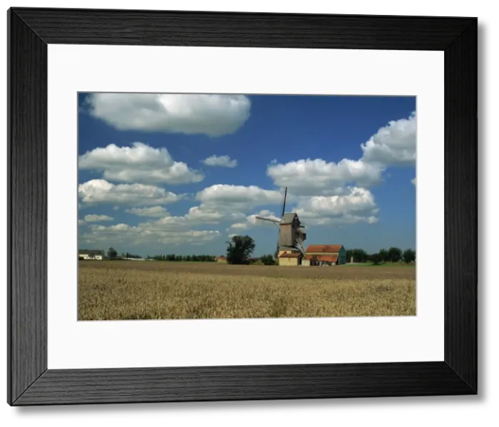 Framed Print : Site of oldest windmill in Europe, Hondschoote, Flanders, Nord, France, Europe Framed Print : Site of oldest windmill in Europe, Hondschoote, Flanders, Nord, France, Europe