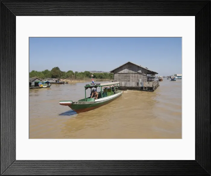 Framed Print : Floating house being moved, Tonle Sap Lake, near Siem Reap, Cambodia, Indochina Framed Print : Floating house being moved, Tonle Sap Lake, near Siem Reap, Cambodia, Indochina