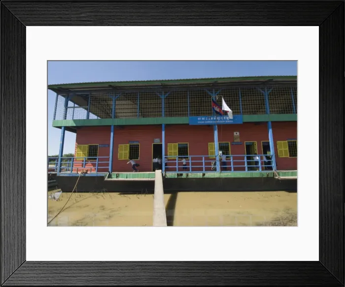 Framed Print : Floating school, Tonle Sap Lake, near Siem Reap, Cambodia, Indochina, Southeast Asia Framed Print : Floating school, Tonle Sap Lake, near Siem Reap, Cambodia, Indochina, Southeast Asia
