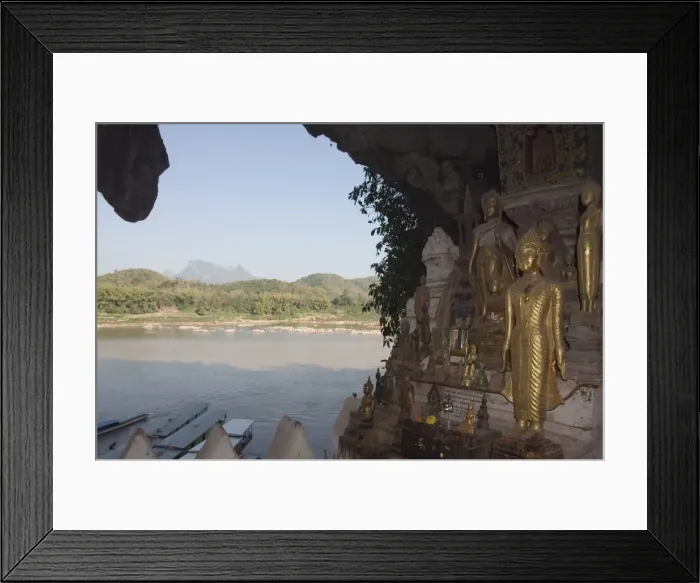 Framed Print : Buddhas in Pak Ou caves, Mekong River near Luang Prabang, Laos, Indochina Framed Print : Buddhas in Pak Ou caves, Mekong River near Luang Prabang, Laos, Indochina
