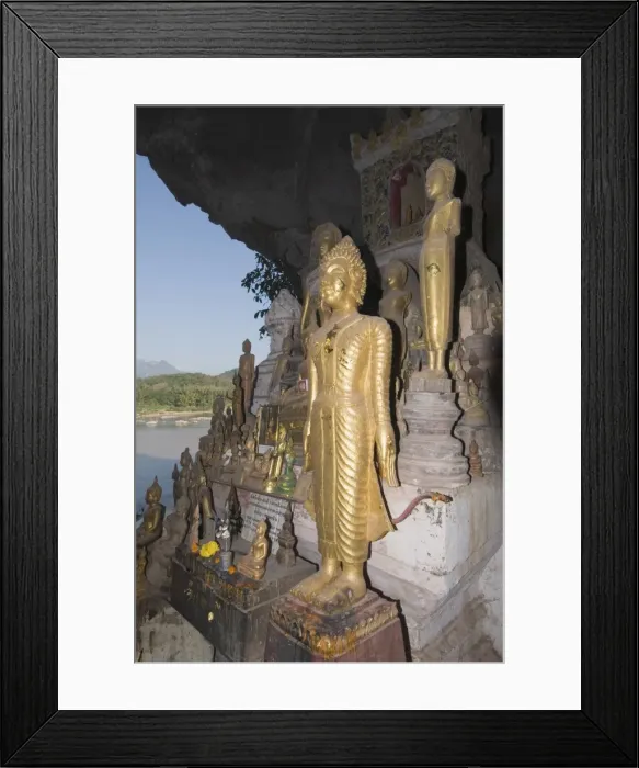 Framed Print : Buddhas in Pak Ou caves, Mekong River, near Luang Prabang, Laos, Indochina Framed Print : Buddhas in Pak Ou caves, Mekong River, near Luang Prabang, Laos, Indochina