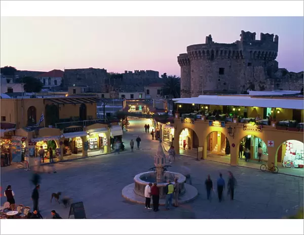 Hypocratus Square, Rhodes Town, Rhodes, Dodecanese, Greek Islands, Greece, Europe