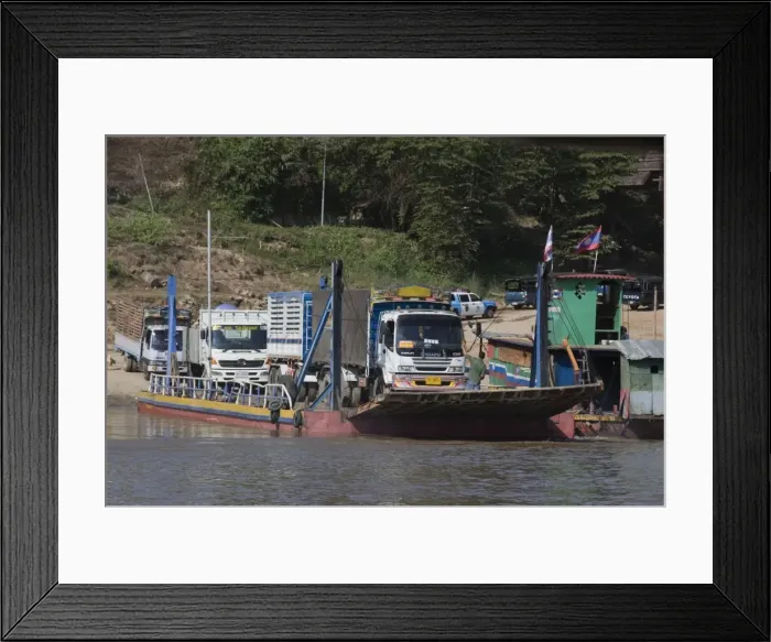 Framed Print : Ferry from Thailand crossing the Mekong River towards Laos, Southeast Asia, Asia Framed Print : Ferry from Thailand crossing the Mekong River towards Laos, Southeast Asia, Asia