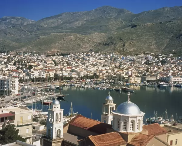 General view of port, Kalimnos, Dodecanese Islands, Greek Islands, Greece, Europe
