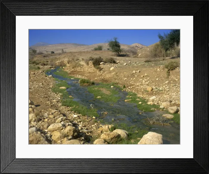 Framed Print : Water stream running through Judean Desert, Israel, Middle East Framed Print : Water stream running through Judean Desert, Israel, Middle East