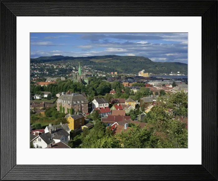 Framed Print : City skyline with cathedral and Mollenberg, Trondheim, Norway, Scandinavia, Europe Framed Print : City skyline with cathedral and Mollenberg, Trondheim, Norway, Scandinavia, Europe