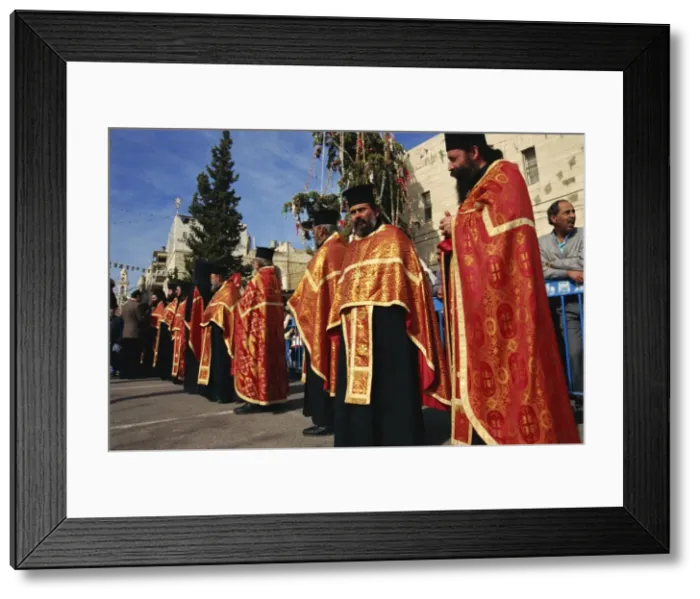 Framed Print : Patriarchal Guard of Honour, Orthodox Christmas Day, Bethlehem, Israel, Middle East Framed Print : Patriarchal Guard of Honour, Orthodox Christmas Day, Bethlehem, Israel, Middle East