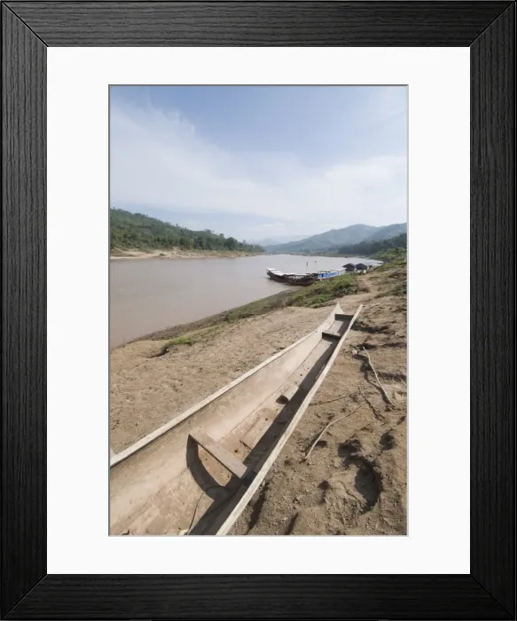 Framed Print : On side of Mekong River at Gom Dturn, a Lao Luong Village in the Golden Triangle area of Laos Framed Print : On side of Mekong River at Gom Dturn, a Lao Luong Village in the Golden Triangle area of Laos