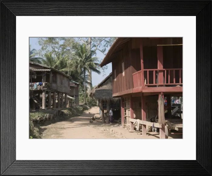 Framed Print : Gom Dturn, a Lao Luong Village in the Golden Triangle area of Laos, Indochina Framed Print : Gom Dturn, a Lao Luong Village in the Golden Triangle area of Laos, Indochina