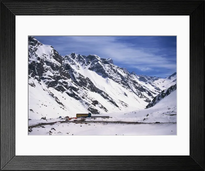Framed Print : Buildings beside the road between Santiago and Mendoza, near the Chilean border Framed Print : Buildings beside the road between Santiago and Mendoza, near the Chilean border