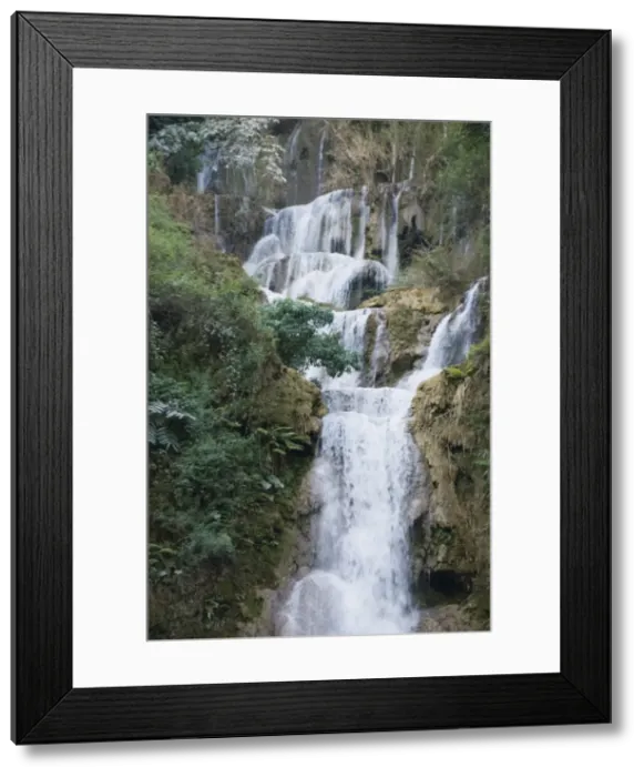 Framed Print : Khuang Si waterfall, near Luang Prabang, Laos, Indochina, Southeast Asia, Asia Framed Print : Khuang Si waterfall, near Luang Prabang, Laos, Indochina, Southeast Asia, Asia