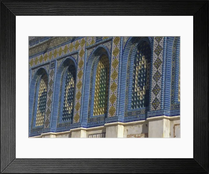 Framed Print : Detail of the tilework on the external walls of the Dome of the Rock in Jerusalem Framed Print : Detail of the tilework on the external walls of the Dome of the Rock in Jerusalem