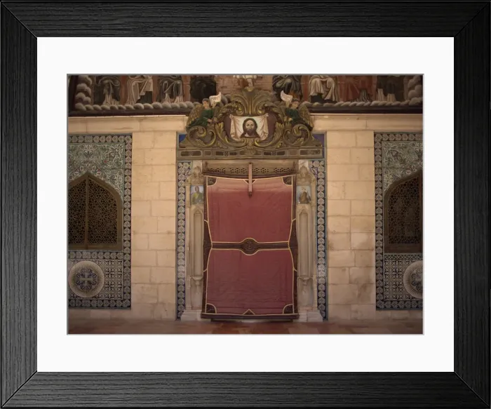 Framed Print : Close-up of entrance door covered with a blanket at the Armenian Church of St Framed Print : Close-up of entrance door covered with a blanket at the Armenian Church of St