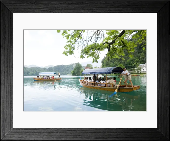 Framed Print : Water taxis, Lake Bled, Slovenia, Europe Framed Print : Water taxis, Lake Bled, Slovenia, Europe
