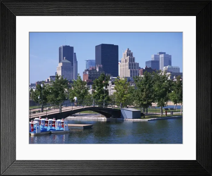 Framed Print : City skyline from the old port, Montreal, Quebec, Canada, North America Framed Print : City skyline from the old port, Montreal, Quebec, Canada, North America