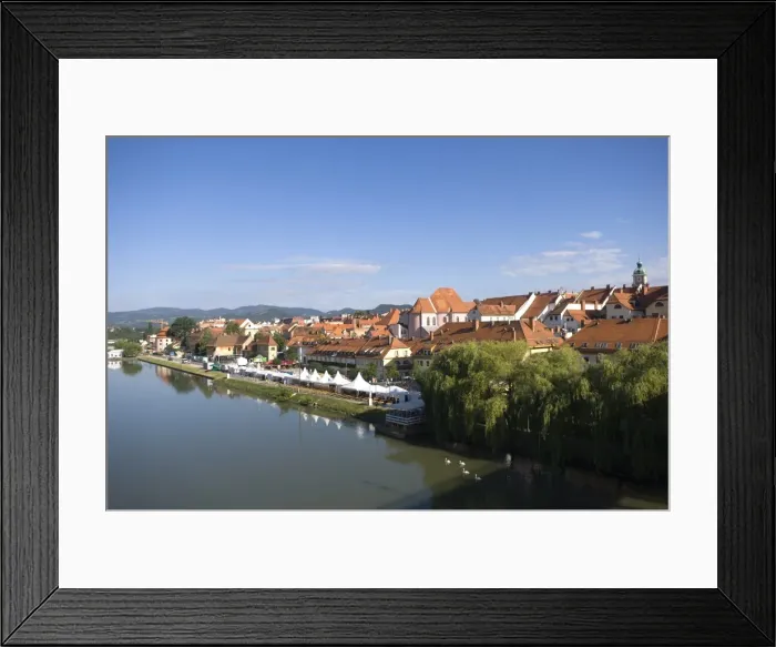 Framed Print : Maribor on the River Drava, Slovenia, Europe Framed Print : Maribor on the River Drava, Slovenia, Europe