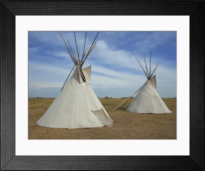 Framed Print : Tepees in the Wanuskewin Heritage Park in Saskatchewan, Canada, North America Framed Print : Tepees in the Wanuskewin Heritage Park in Saskatchewan, Canada, North America