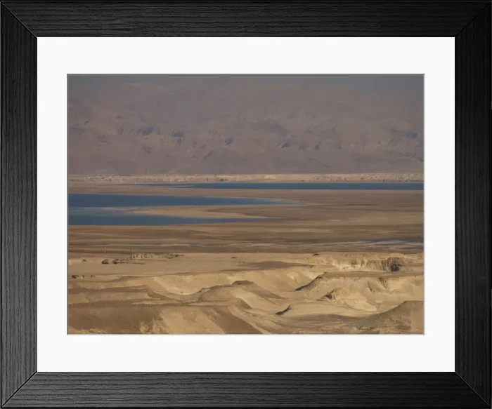 Framed Print : Arid canyons, the Dead Sea and mountains in the background, Israel, Middle East Framed Print : Arid canyons, the Dead Sea and mountains in the background, Israel, Middle East