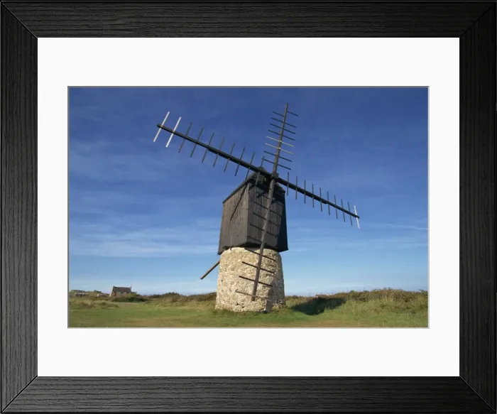 Framed Print : Karaes windmill, Ouessant Island, Finistere, Brittany, France, Europe