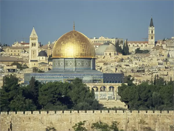 Dome of the Rock and Temple Mount from Mount of Olives, UNESCO World Heritage Site
