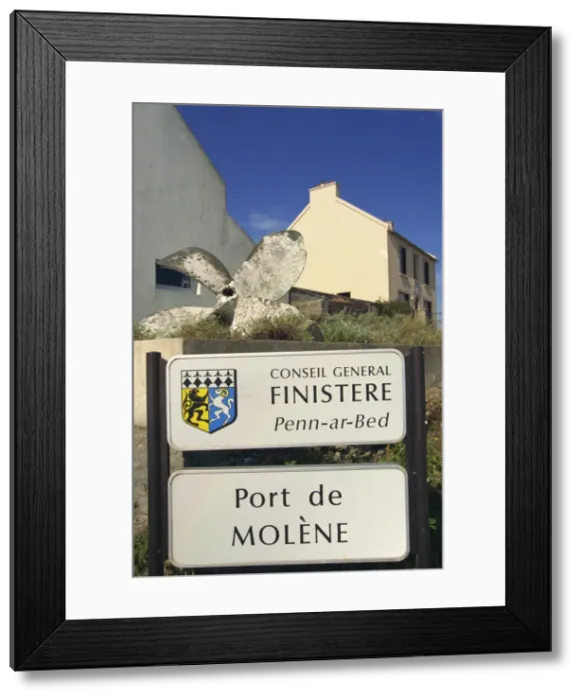 Framed Print : Signs in French and Breton, Molene Island, Brittany, France, Europe Framed Print : Signs in French and Breton, Molene Island, Brittany, France, Europe