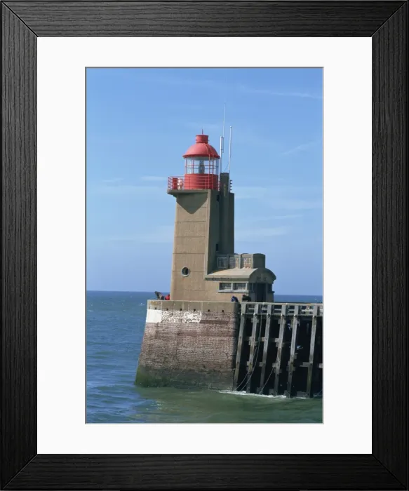 Framed Print : Lighthouse at port entrance, Fecamp, Cote d Albatre, Normandy, France, Europe Framed Print : Lighthouse at port entrance, Fecamp, Cote d Albatre, Normandy, France, Europe