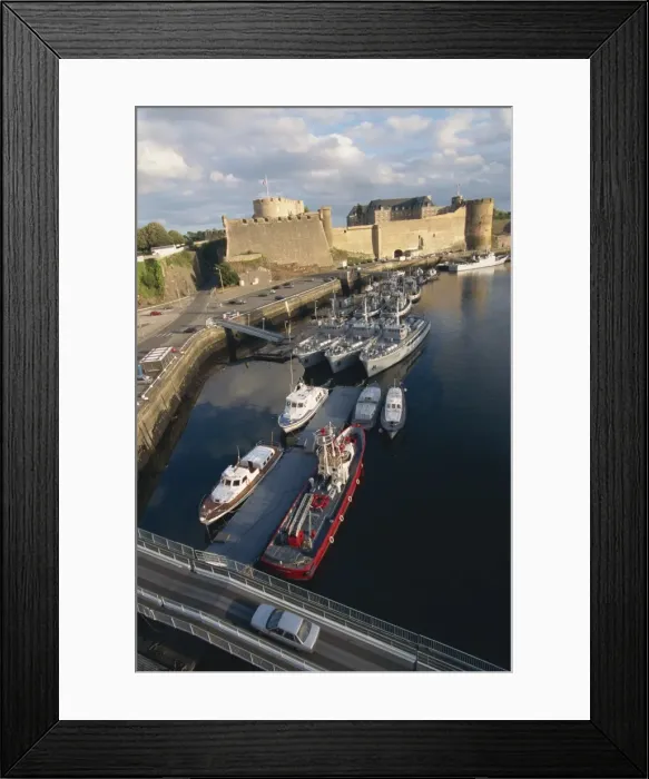Framed Print : Castle dating from the 12th century and Naval Base (Port de Guerre), Brest Framed Print : Castle dating from the 12th century and Naval Base (Port de Guerre), Brest