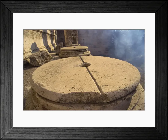Framed Print : Base for column with groove for lead casting, Baalbek, UNESCO World Heritage Site Framed Print : Base for column with groove for lead casting, Baalbek, UNESCO World Heritage Site