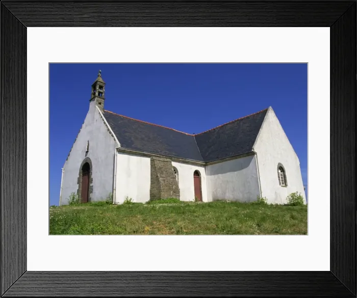 Framed Print : St. Leonard chapel dating from 1840, Quelhuit Village, Ile de Groix, Brittany