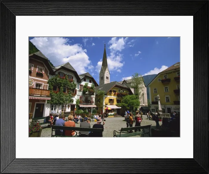 Framed Print : Marktplatz, Hallstatt, Austria, Europe Framed Print : Marktplatz, Hallstatt, Austria, Europe