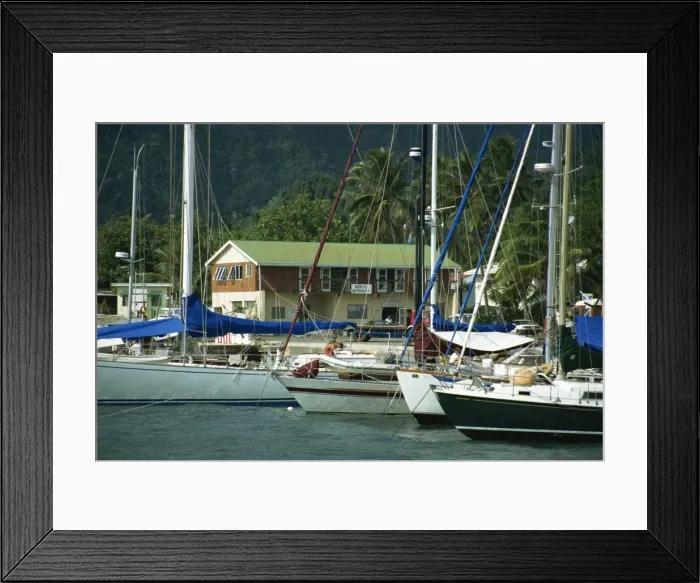 Framed Print : Yachts stern to quay, Avatiu Harbour, Rarotonga, Cook Islands, Pacific Framed Print : Yachts stern to quay, Avatiu Harbour, Rarotonga, Cook Islands, Pacific