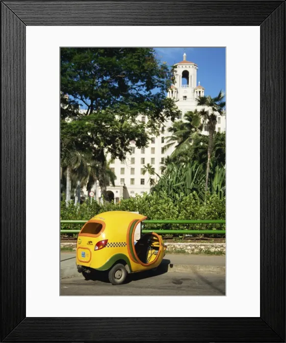 Framed Print : Yellow tuk tuk taxi and Hotel Nacional, Havana, Cuba, West Indies, Central America Framed Print : Yellow tuk tuk taxi and Hotel Nacional, Havana, Cuba, West Indies, Central America