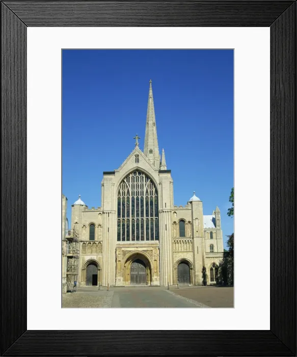 Framed Print : West front of the Cathedral, Norwich, Norfolk, England, United Kingdom, Europe