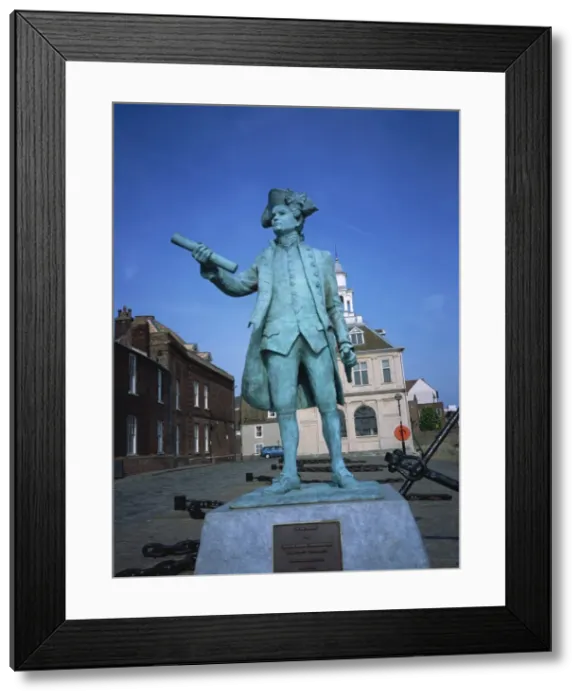 Framed Print : Statue of George Vancouver, Purfleet Quay, Kings Lynn, Norfolk, England Framed Print : Statue of George Vancouver, Purfleet Quay, Kings Lynn, Norfolk, England