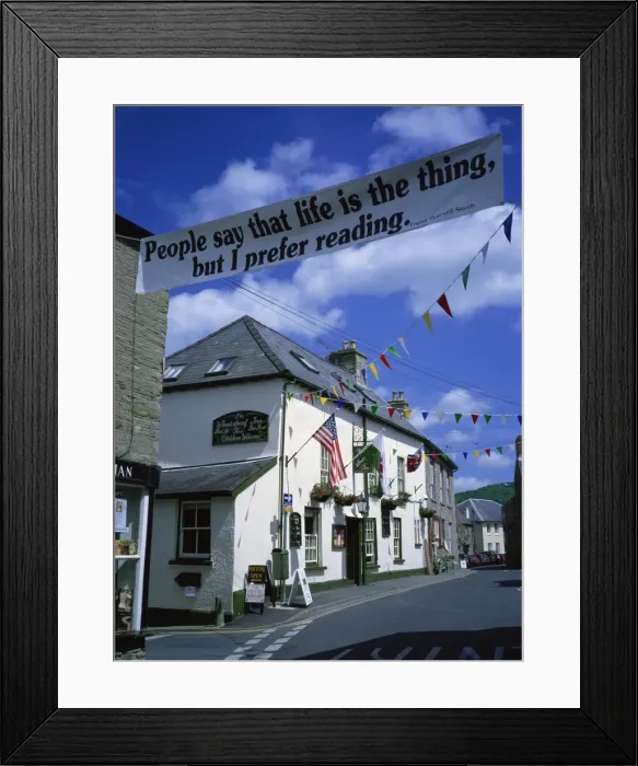 Framed Print : Town decorated for Literary Festival, Hay-on-Wye, Powys, Wales, United Kingdom, Europe Framed Print : Town decorated for Literary Festival, Hay-on-Wye, Powys, Wales, United Kingdom, Europe