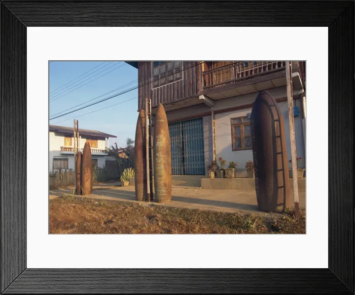 Framed Print : Old B-52 bombs used in town, Xieng Khuang Province, Phonsavan, Laos, Indochina Framed Print : Old B-52 bombs used in town, Xieng Khuang Province, Phonsavan, Laos, Indochina