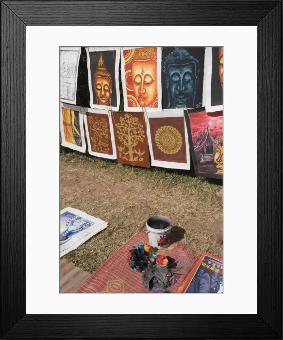 Framed Print : Hand painted posters, Night Market, Luang Prabang, Laos, Indochina, Southeast Asia, Asia Framed Print : Hand painted posters, Night Market, Luang Prabang, Laos, Indochina, Southeast Asia, Asia