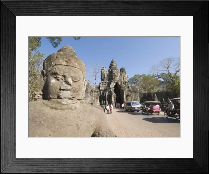 Framed Print : South Gate enterance to Angkor Thom, Angkor, UNESCO World Heritage Site