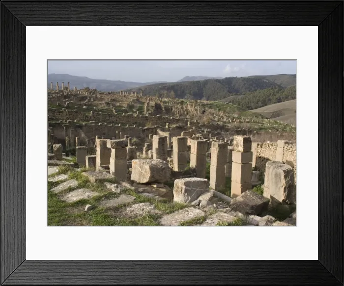 Framed Print : Overlooking the Roman site of Djemila, UNESCO World Heritage Site, Algeria Framed Print : Overlooking the Roman site of Djemila, UNESCO World Heritage Site, Algeria