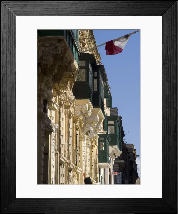 Framed Print : Balcony details, Valetta, Malta, Europe