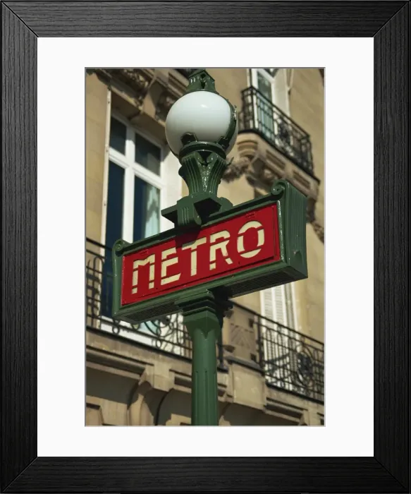 Framed Print : Metro sign, Paris, France, Europe